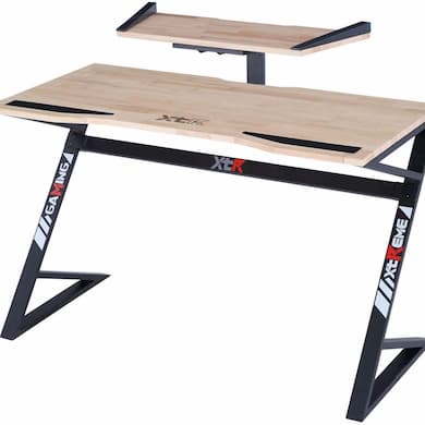 mesa gamer de madera con altura ajustable standing desk