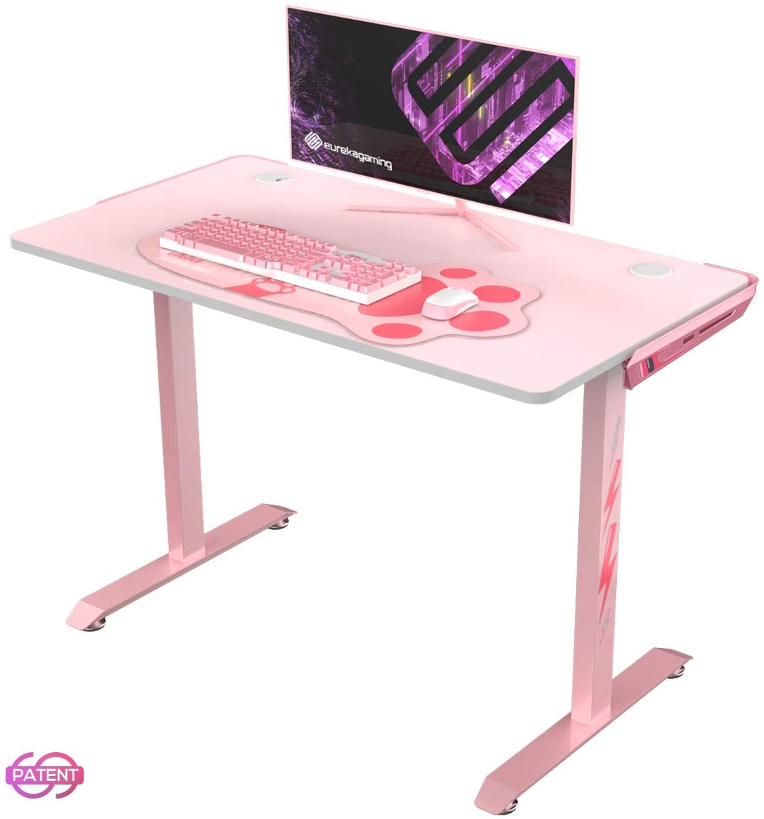 El Mejor Escritorio Gaming Rosa Eureka Ergonomic Mesa Rosada Gamer