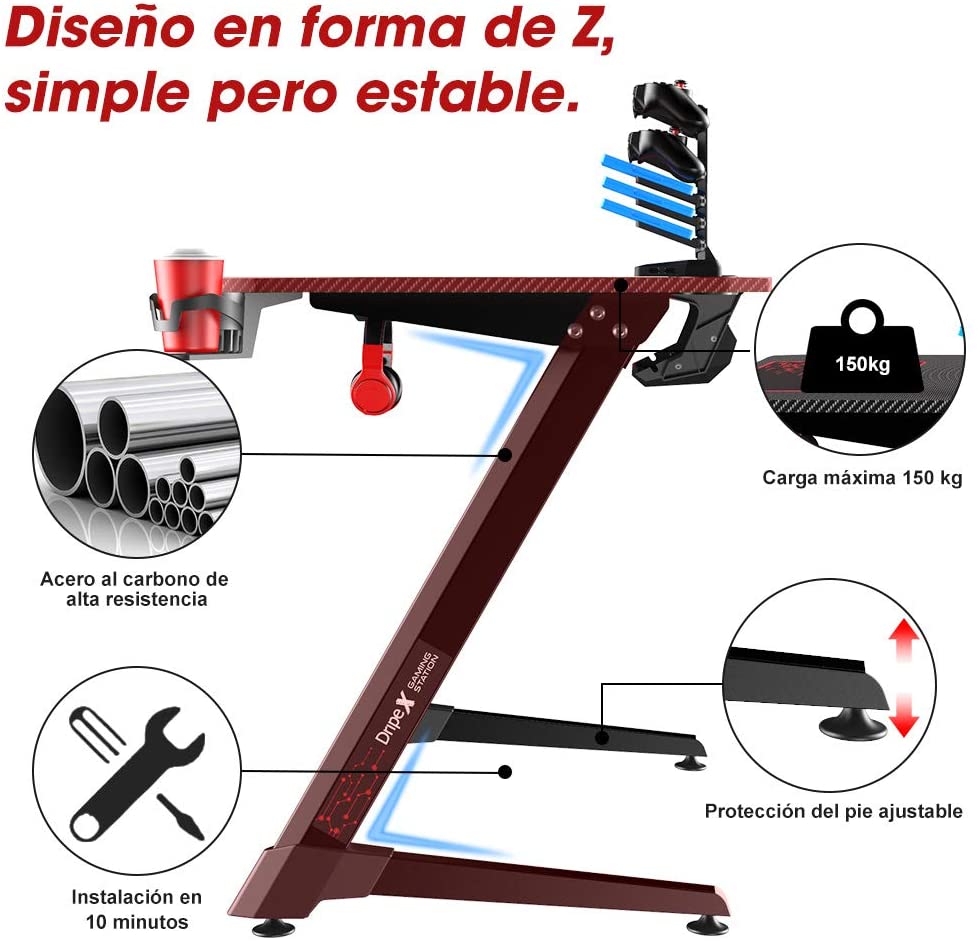 oferta comprar mesa gamer dripex 110 x 60 y cómo instalar