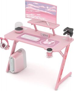 El Mejor Escritorio Gaming Rosa Eureka Ergonomic Mesa Rosada Gamer