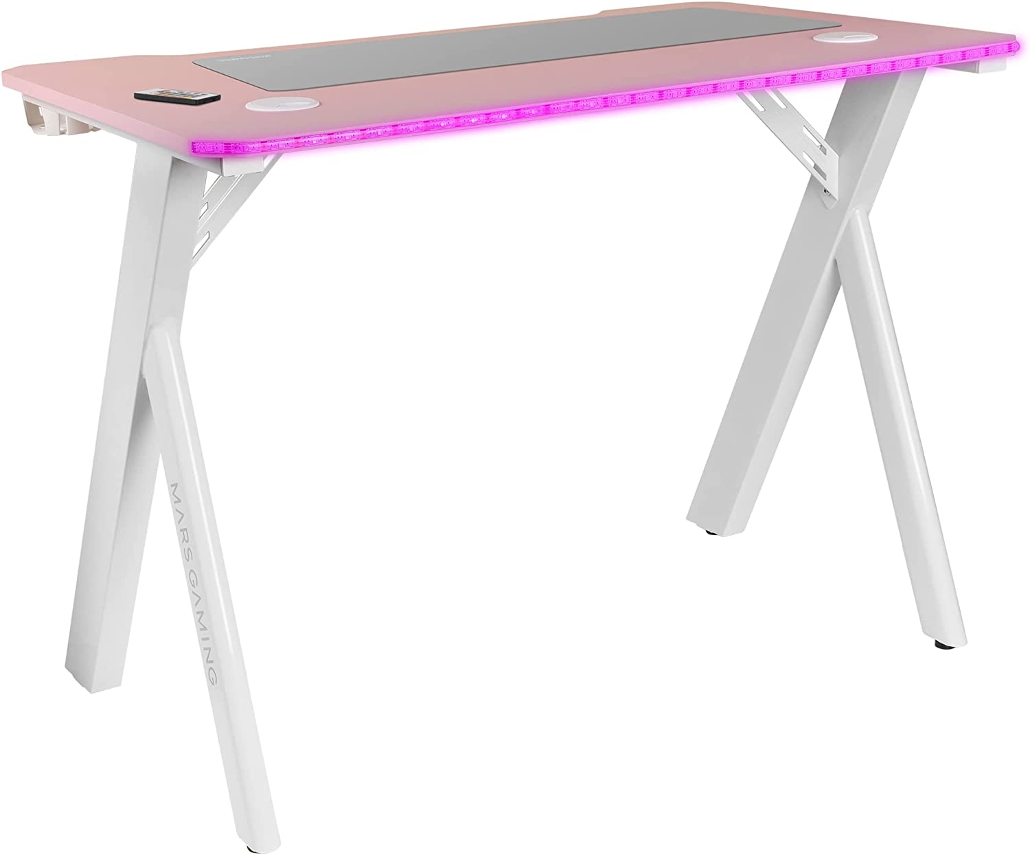 escritorio gaming rosa rgb ergonomico